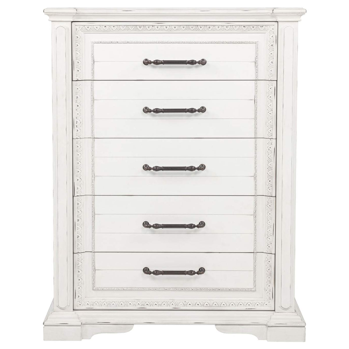 215875 McKinney 5-drawer Bedroom Chest of Drawers Vintage White