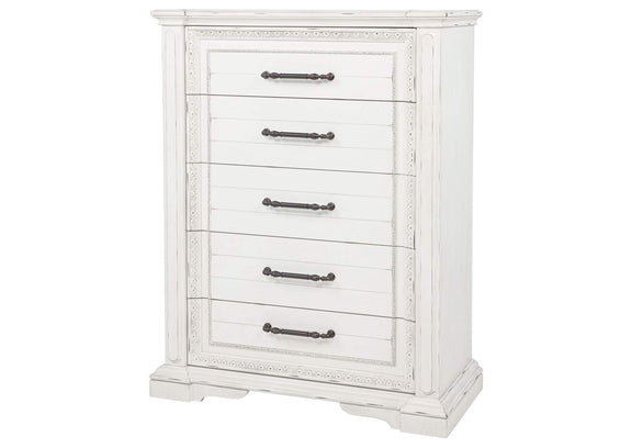 215875 McKinney 5-drawer Bedroom Chest of Drawers Vintage White