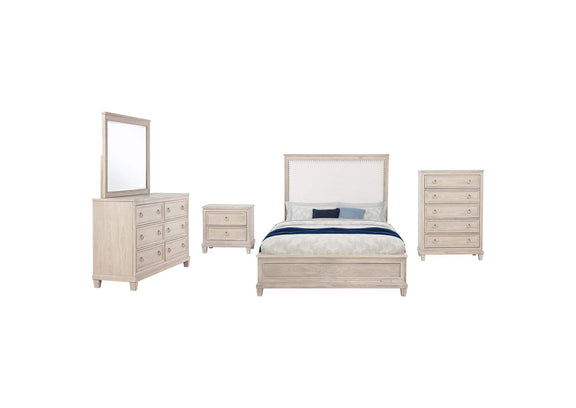 215921KE-S5 Pembroke 5-piece Eastern King Bedroom Set Washed Oak