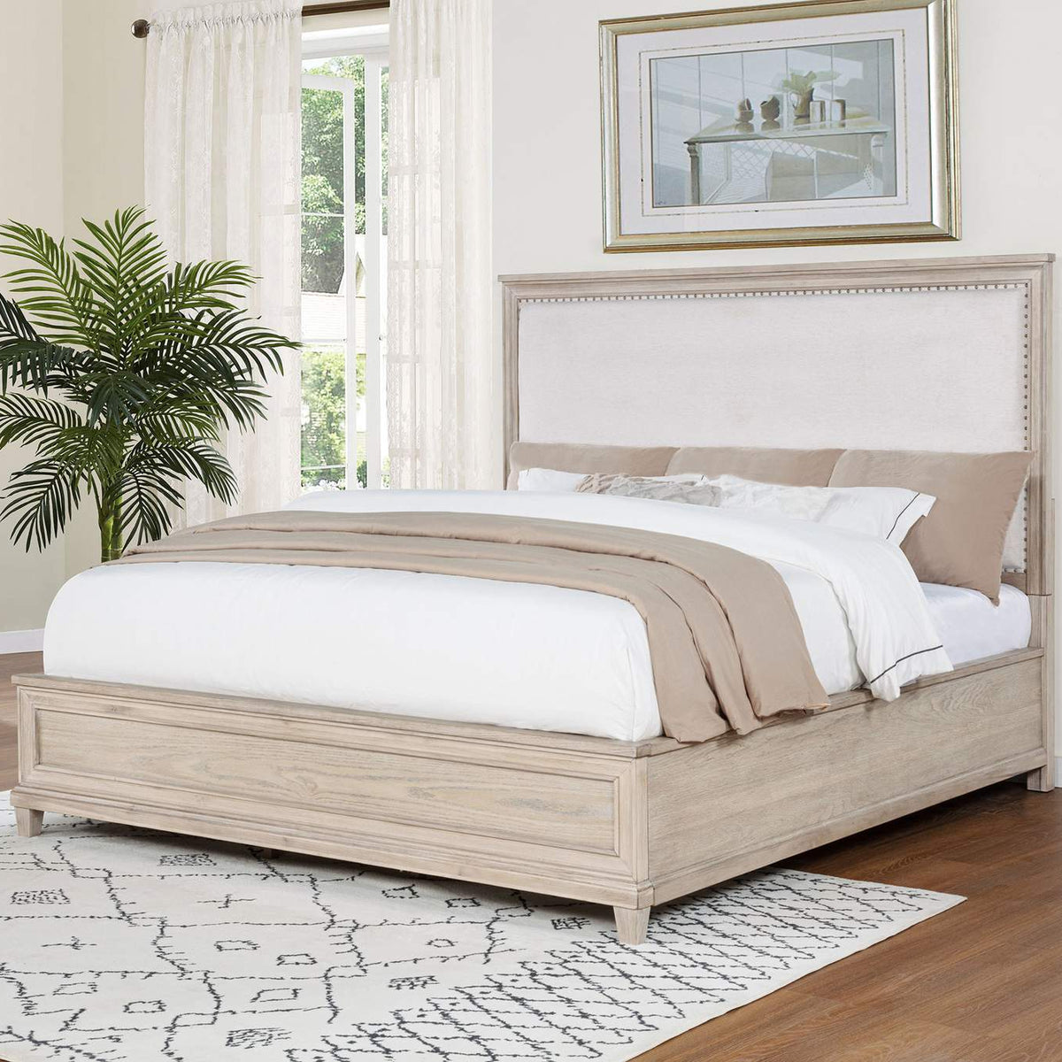 215921KW Pembroke 66-inch California King Panel Bed Washed Oak