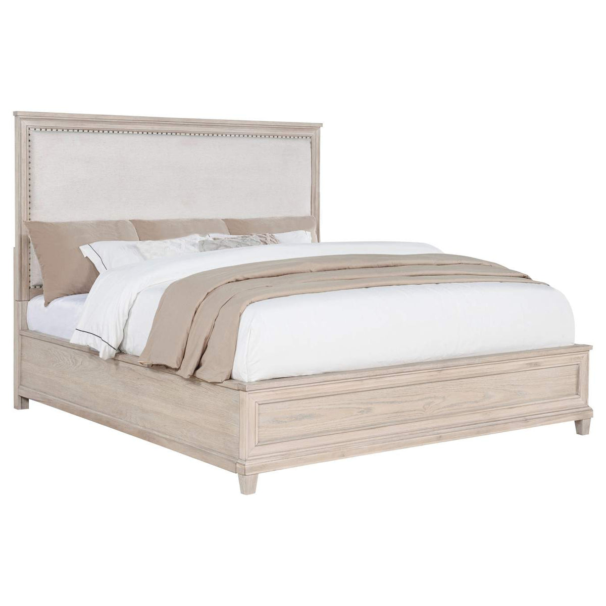 215921KW Pembroke 66-inch California King Panel Bed Washed Oak