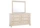 215923M Pembroke 6-drawer Bedroom Dresser with Mirror Washed Oak