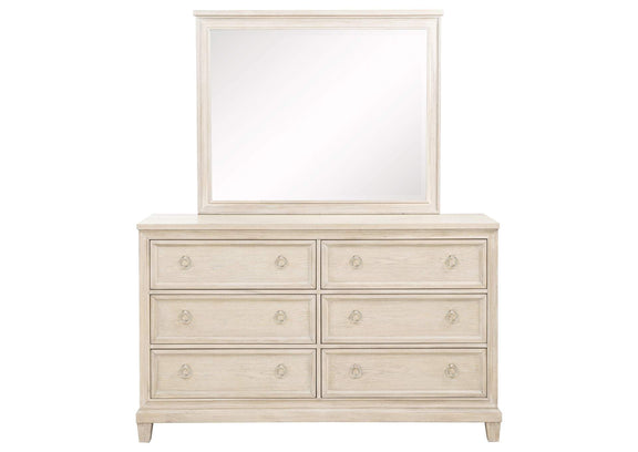 215923M Pembroke 6-drawer Bedroom Dresser with Mirror Washed Oak