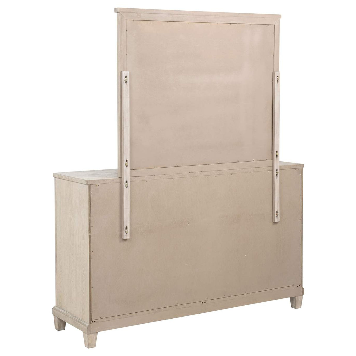 215923M Pembroke 6-drawer Bedroom Dresser with Mirror Washed Oak