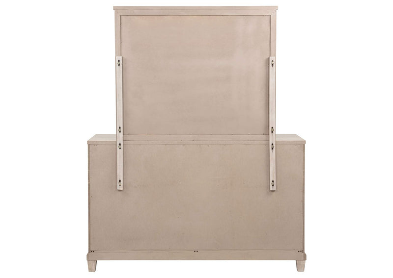 215923M Pembroke 6-drawer Bedroom Dresser with Mirror Washed Oak