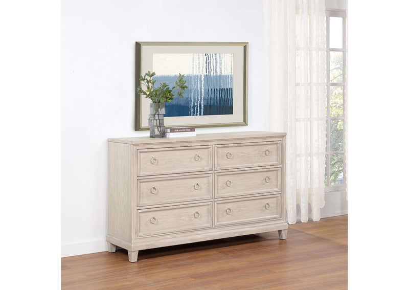 215923 Pembroke 6-drawer Bedroom Dresser Cabinet Washed Oak
