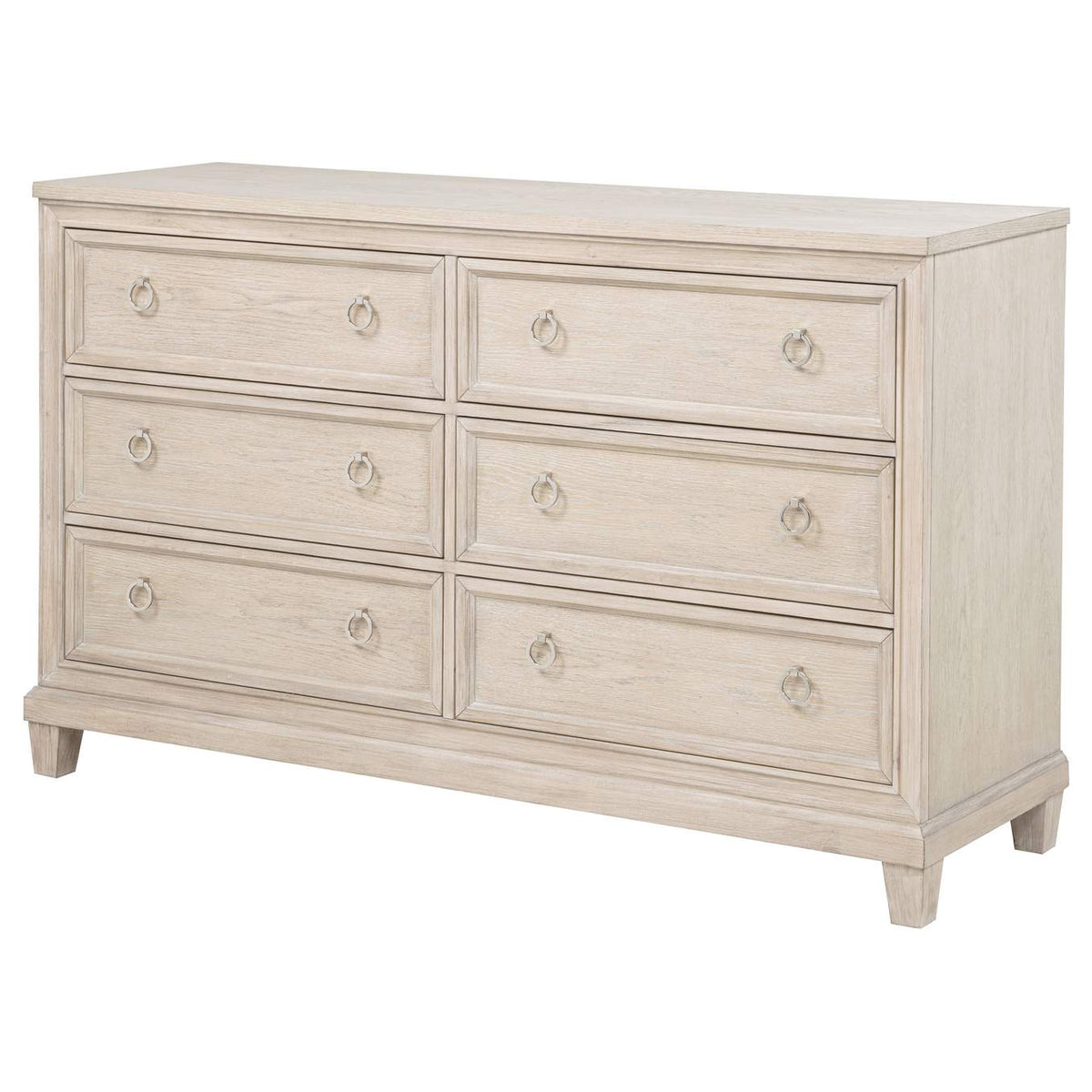 215923 Pembroke 6-drawer Bedroom Dresser Cabinet Washed Oak