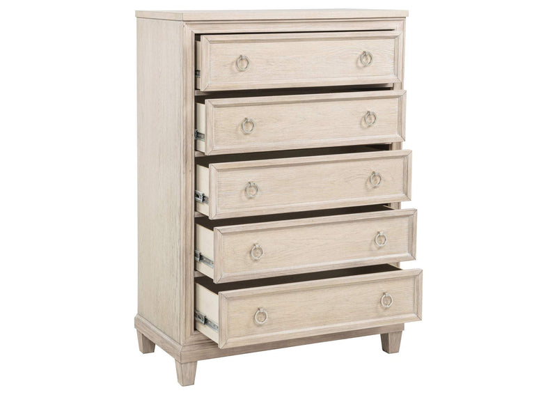 215925 Pembroke 5-drawer Chest of Drawers Washed Oak
