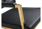 TOV-K3669 Director Black Performance Vegan Leather and Gold Steel Barstool
