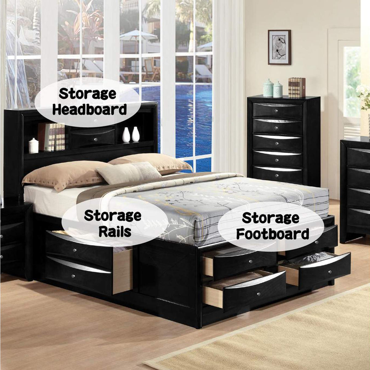 21620F Ireland Full Bed with Storage