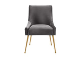 TOV-D6394 Beatrix Pleated Grey Velvet Side Chair