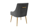 TOV-D6394 Beatrix Pleated Grey Velvet Side Chair