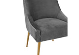 TOV-D6394 Beatrix Pleated Grey Velvet Side Chair