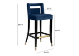 TOV-BS23 Hart Navy Velvet Bar Stool