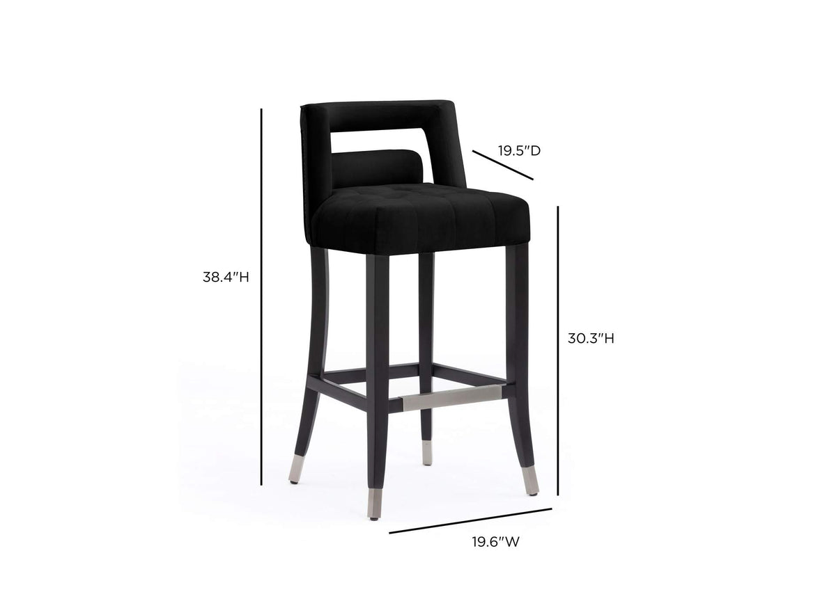 TOV-D68245 Hart Black Velvet Bar Stool