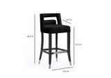 TOV-D68245 Hart Black Velvet Bar Stool