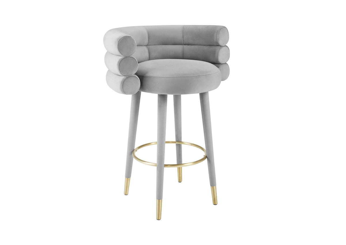 TOV-D6452 Betty Grey Velvet Barstool