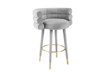 TOV-D6452 Betty Grey Velvet Barstool