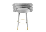 TOV-D6452 Betty Grey Velvet Barstool
