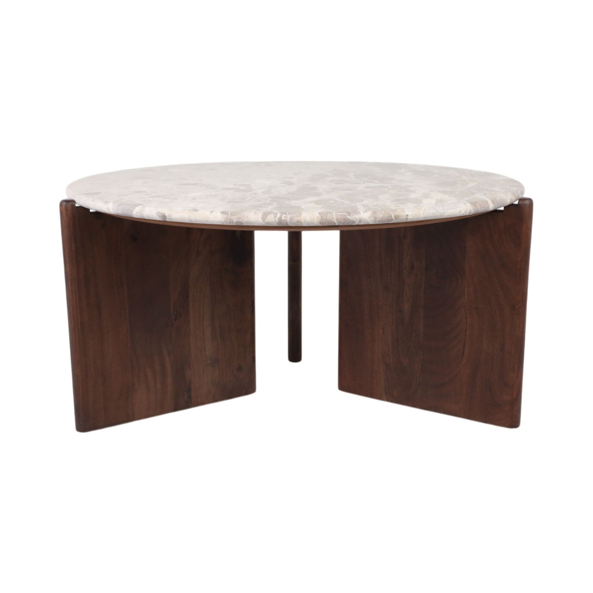 Somerset Marble And Wood Coffee Table - Brown
