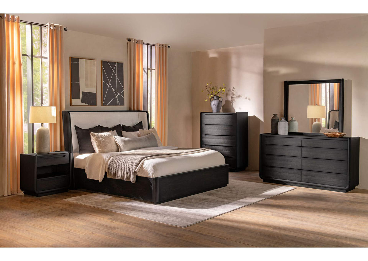 222491KE-S5 Leandro 5-piece Eastern King Bedroom Set Burnished Black