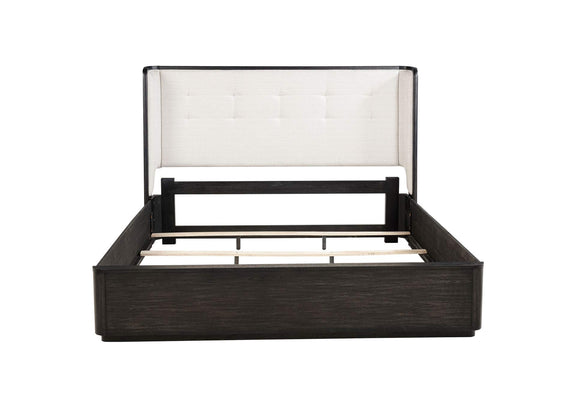 222491KE Leandro 55-inch Eastern King Wingback Bed Burnished Black