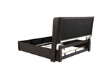 222491KE Leandro 55-inch Eastern King Wingback Bed Burnished Black