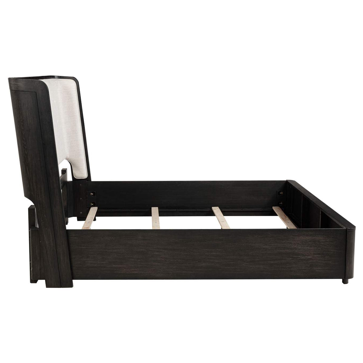 222491KE Leandro 55-inch Eastern King Wingback Bed Burnished Black