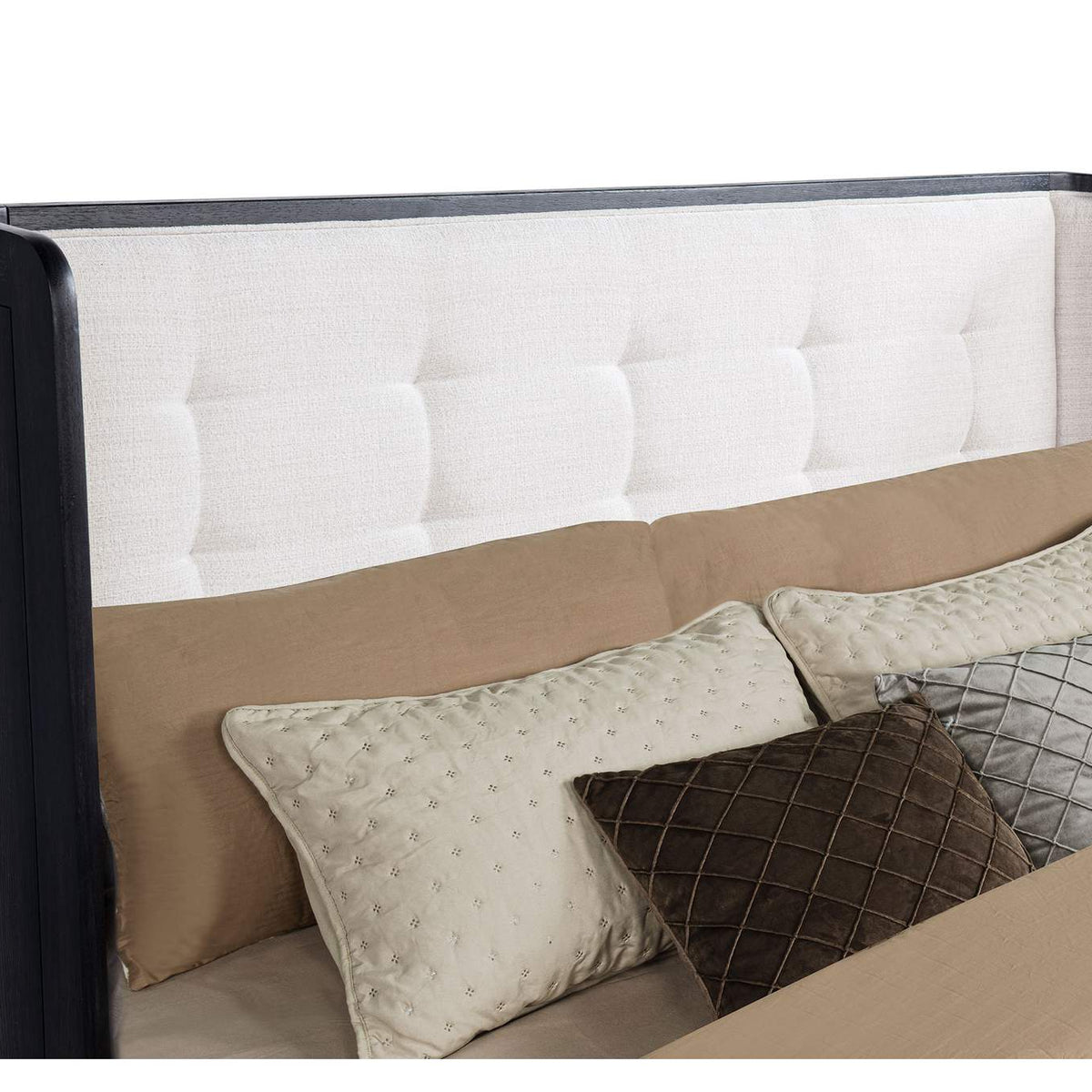 222491KE Leandro 55-inch Eastern King Wingback Bed Burnished Black