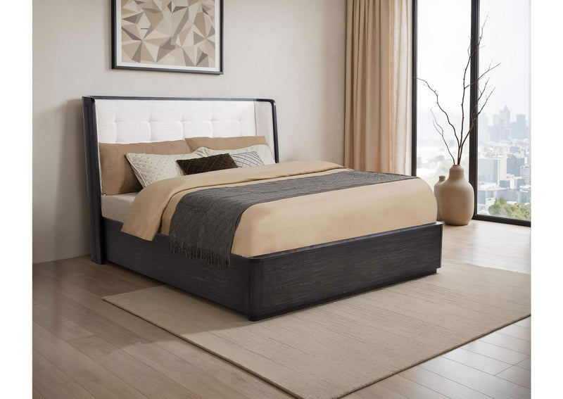 222491KW Leandro 55-inch California King Wingback Bed Burnished Black