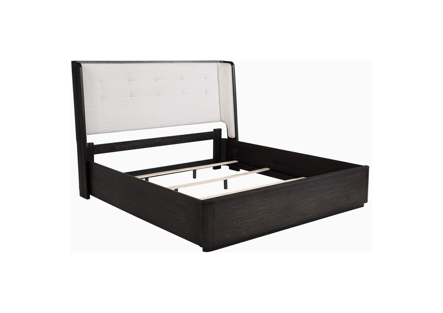 222491KW Leandro 55-inch California King Wingback Bed Burnished Black