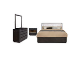 222491Q-S4 Leandro 4-piece Queen Bedroom Set Burnished Black