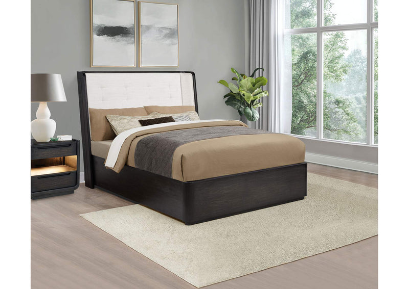 222491Q Leandro 55-inch Queen Wingback Bed Burnished Black