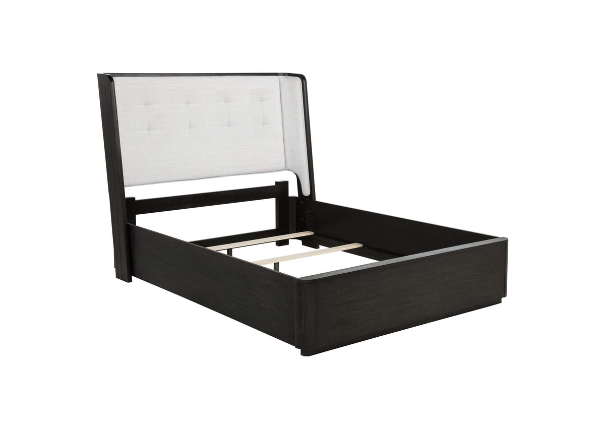 222491Q Leandro 55-inch Queen Wingback Bed Burnished Black