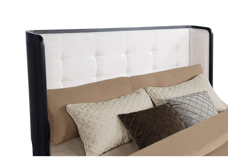 222491Q Leandro 55-inch Queen Wingback Bed Burnished Black
