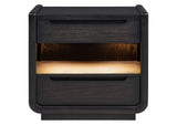 222492 Leandro 2-drawer LED Nightstand with USB Burnished Black