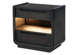 222492 Leandro 2-drawer LED Nightstand with USB Burnished Black