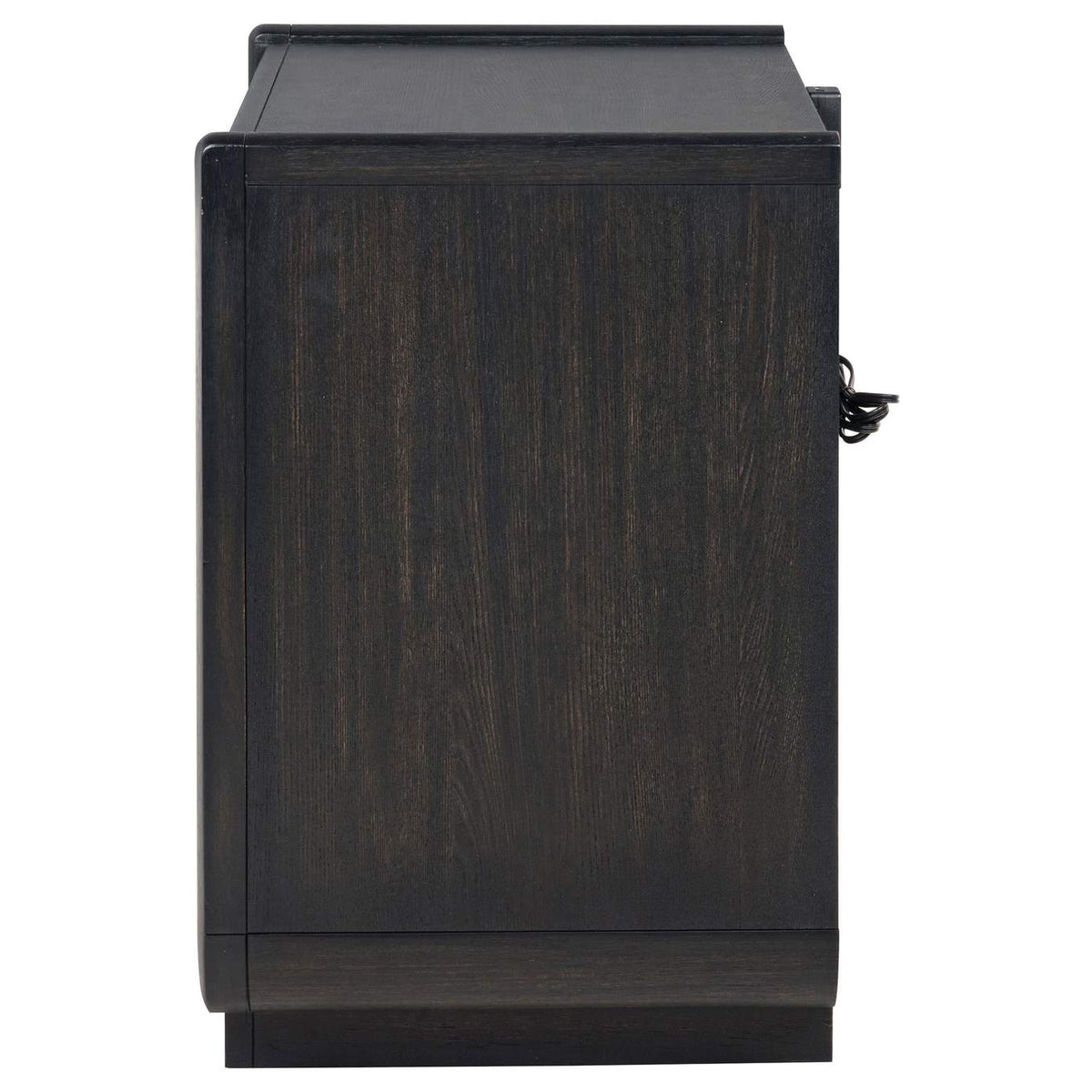 222492 Leandro 2-drawer LED Nightstand with USB Burnished Black