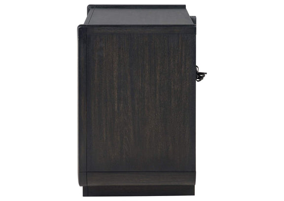 222492 Leandro 2-drawer LED Nightstand with USB Burnished Black