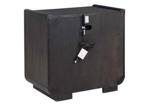 222492 Leandro 2-drawer LED Nightstand with USB Burnished Black