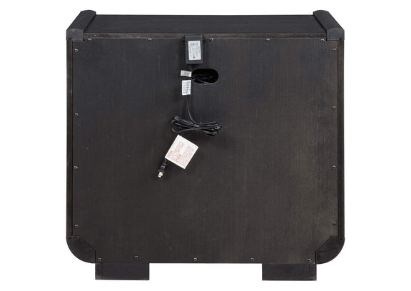 222492 Leandro 2-drawer LED Nightstand with USB Burnished Black