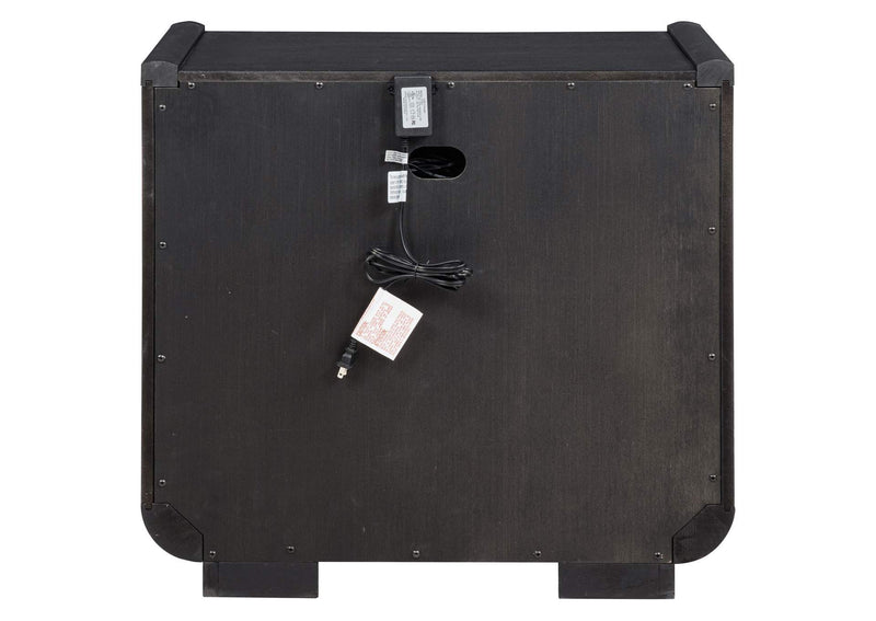 222492 Leandro 2-drawer LED Nightstand with USB Burnished Black