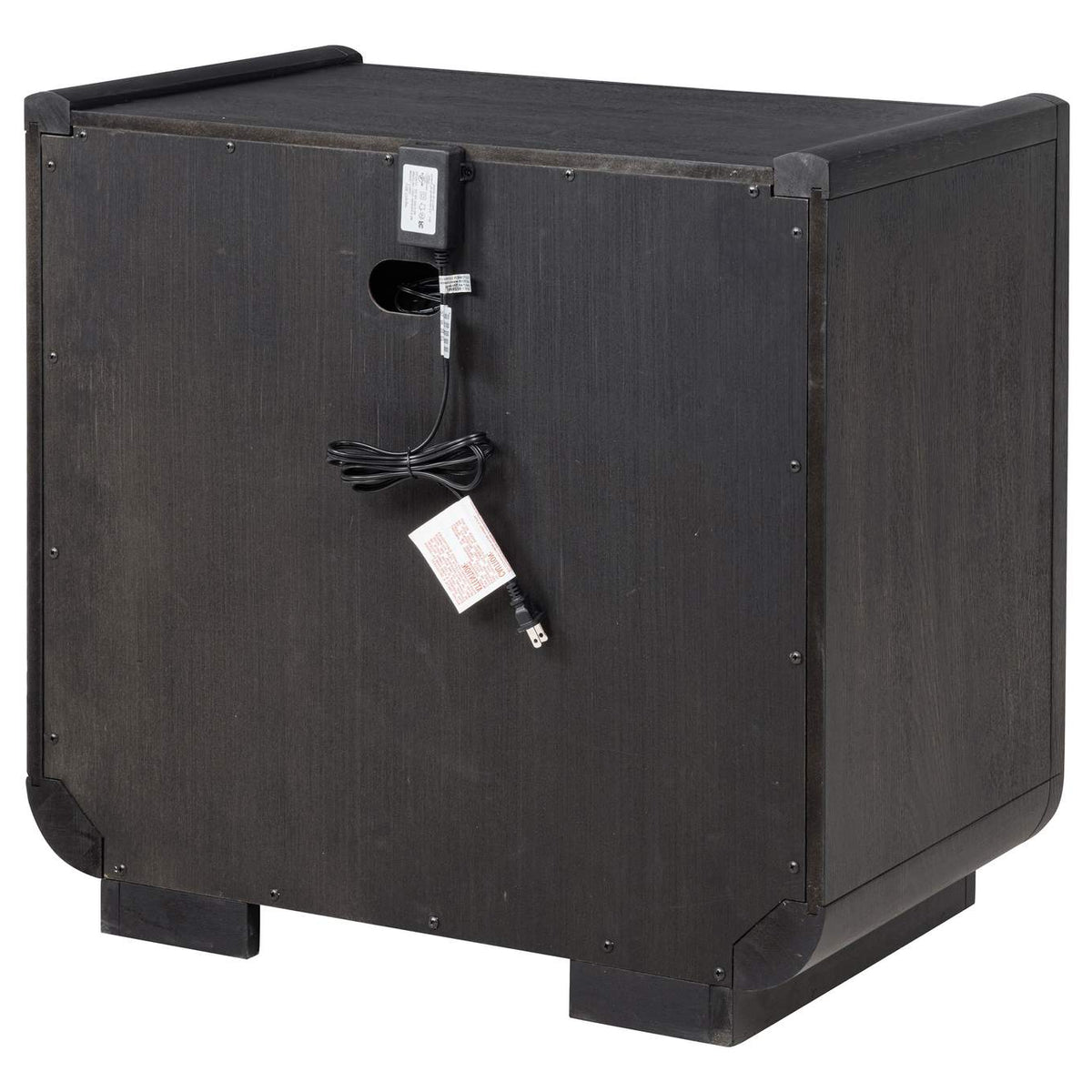 222492 Leandro 2-drawer LED Nightstand with USB Burnished Black