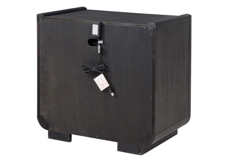 222492 Leandro 2-drawer LED Nightstand with USB Burnished Black