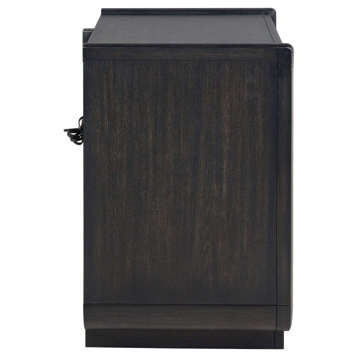 222492 Leandro 2-drawer LED Nightstand with USB Burnished Black