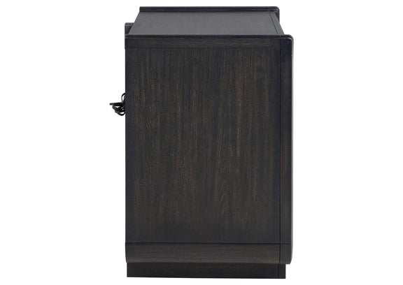 222492 Leandro 2-drawer LED Nightstand with USB Burnished Black