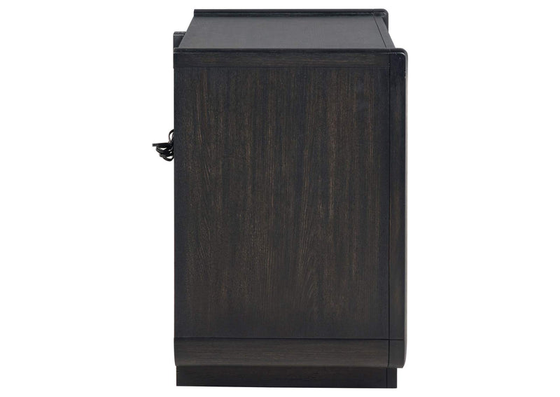 222492 Leandro 2-drawer LED Nightstand with USB Burnished Black