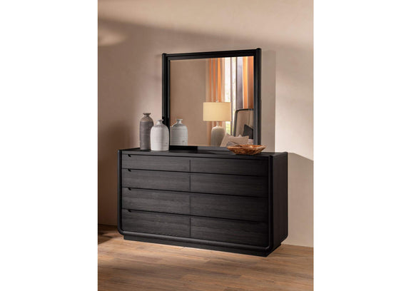 222493M Leandro 8-drawer Bedroom Dresser with Mirror Burnished Black