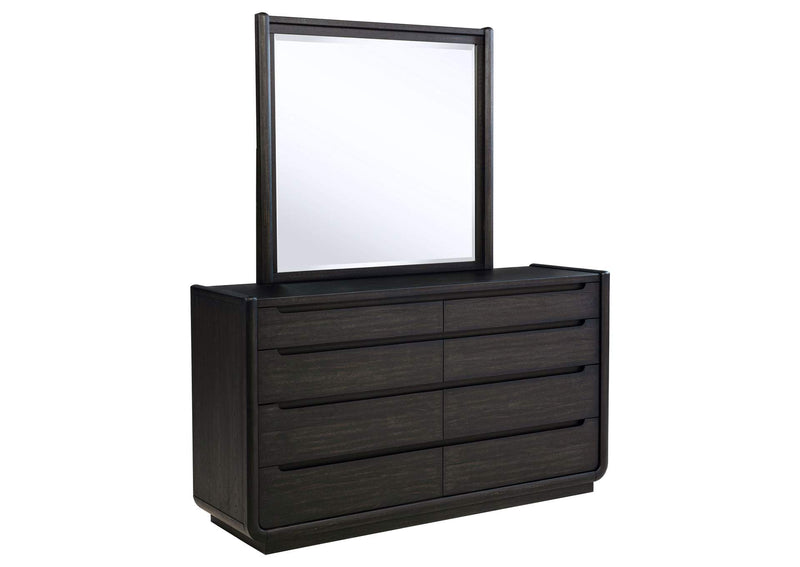 222493M Leandro 8-drawer Bedroom Dresser with Mirror Burnished Black