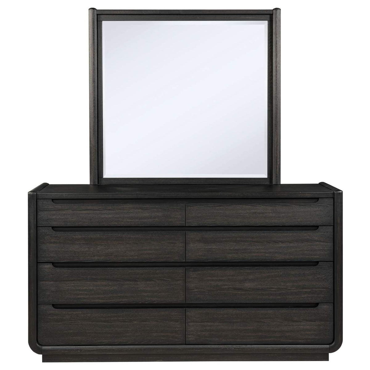 222493M Leandro 8-drawer Bedroom Dresser with Mirror Burnished Black